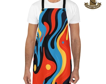 Abstract Chef Apron, Kitchen Pinafore, Minimalist Pinafore for Women, Cute Kitchen Apron