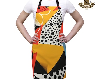 Tablier de chef abstrait, tablier de cuisine, tablier minimaliste pour femme, tablier de cuisine mignon
