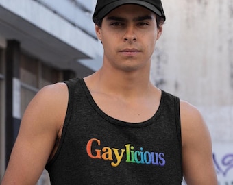 Gaylicious Pride Tank Top: Glittering LGBTQ+ Design