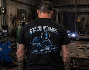 Schweißer Shirt, Schweißer T-Shirt, WIG-Schweißer Geschenk, Shirt mit blauem Kragen, Schweißerbekleidung, Schweißer Geschenk für ihn, Handwerker T-Shirt