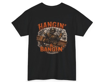 Ironworker Shirt Hangin & Bangin, Bauarbeiter T-Shirt, Blaue Kragen Bekleidung, Stahlarbeiter Geschenk, Tradesman Shirt