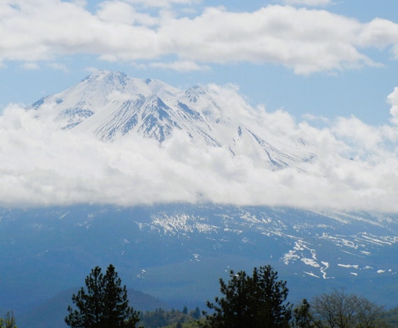Majestic snow-capped Mt. Shasta..