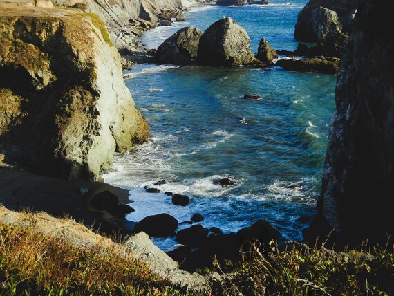 Scenic Coastal Cove of Many Colors in Northern California