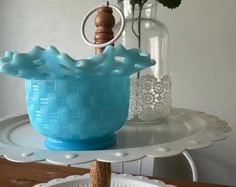 Fenton Basket Weave Vase/Bowl