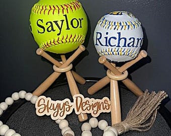 Baseball Softball Embroidered Custom Keepsake Sports Ball
