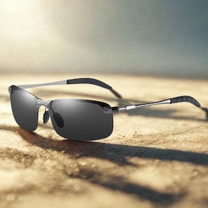 Classic Metal Men Polarized Sunglasses, half frame sunglasses, Retro Sun Glasses, aviator sunglasses, chunky sunglasses, metallic sunglasses