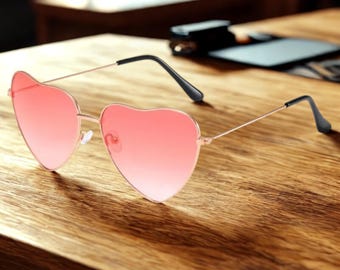 SUNGLASSES HEART SHAPED GOLD FRAME Fashion Women\'s Metal Heart Shaped Sunglasses Retro Sunglasses For Women, Gold Metal Frame... From Jenlsky  main image 4