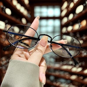 Vintage Anti-Blue Light Glasses, Oval Metal Frame, Computer Glasses, blue block glasses, vintage style eyeglasses, retro glasses frames