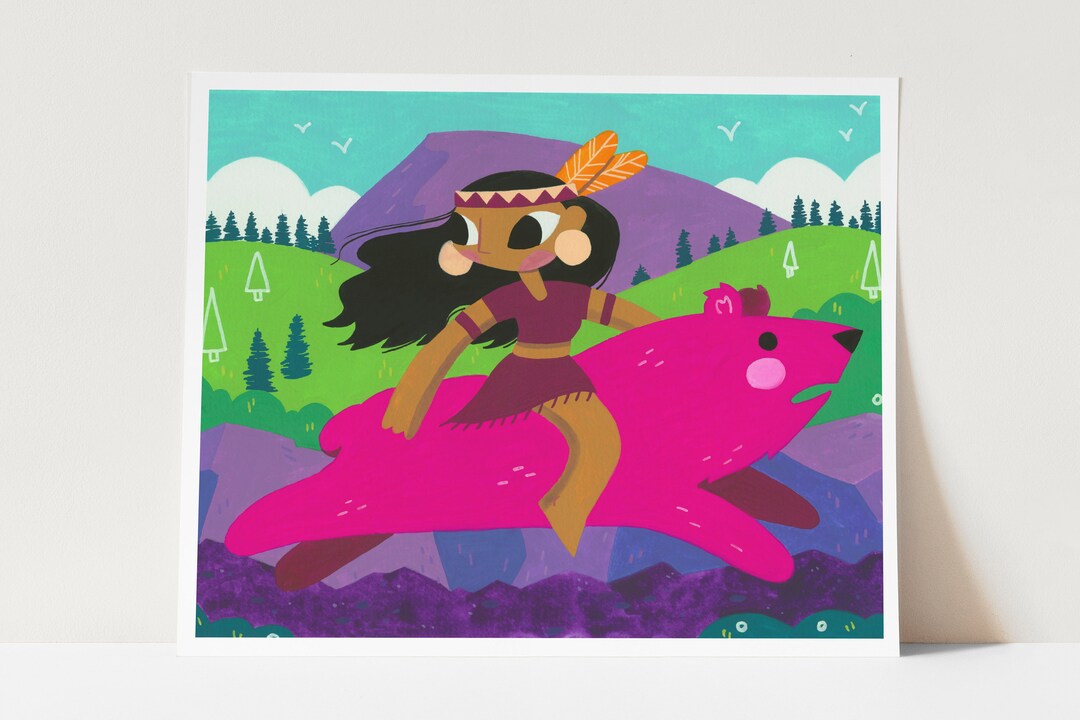 Bear Rider Serie Bareback Riders / 8x10 Impresión de arte original ...