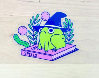 Grumpy Frog Witch Sticker Vinyl Decal