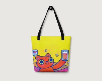 Bee Bear Tote Bag | Cute Shopping Bag | Weekend Bag