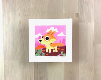 Coyote Limited Edition Mini Risograph Print