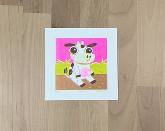 Cow Limited Edition Mini Risograph Print