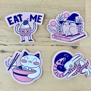 Ramen Cat, Cupcake, Frog Witch, Snake vs Rabbit SCHRILLTOBER Stickers | Waterproof Matte Sticker