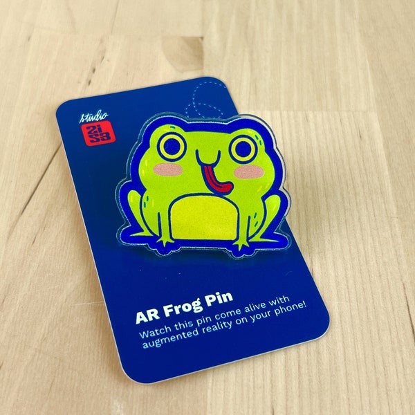 AR Frog Pin | Augmented Reality Accessory | Kawaii Cute Sticker