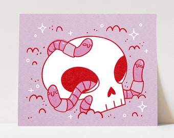 Wormy Skull (SCHRILLTOBER #21) | Original Art Print