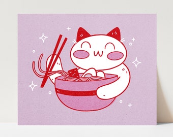 Ramen Cat (SCHRILLTOBER #13) | Original Art Print