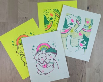 Limited Edition Risograph Print: Dreamers or Lovers - Colorful Pride Art