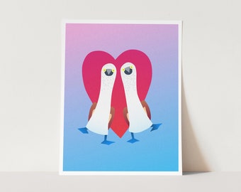 Pair of Blue-footed Boobies | 8x10 Original Art Print