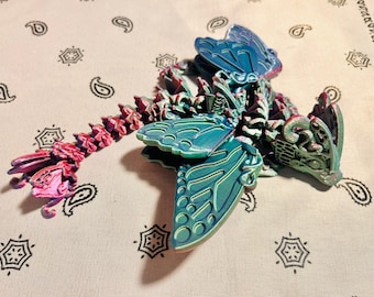 Baby Butterfly Dragon (Open Wings), 3D Print, Flexi Dragon, Fidget Toy