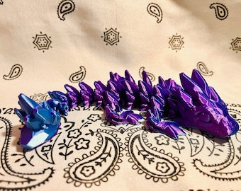 Gemstone Dragon, 3D Print, Flexi Dragon, Fidget Toy