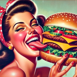 Pin-up Mädchen Vintage American Pop Art Vintage Dekor Wandkunst