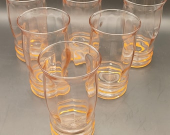 MacBeth-Evans optic rib tumblers - set of 6 -1930s