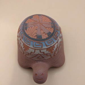 Handmade signed turtle pottery