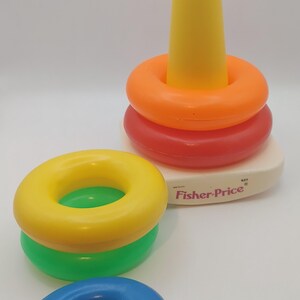 Vintage Fisher Price Rock-a-stack 1973, #627 Plastic Rings Baby Toy - Etsy