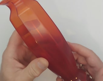 Vintage Red Glass Vase by Cristallo al Piombo of Italy