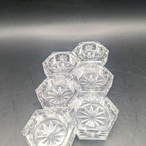 Hexagon glass salt cellars (set of 6)