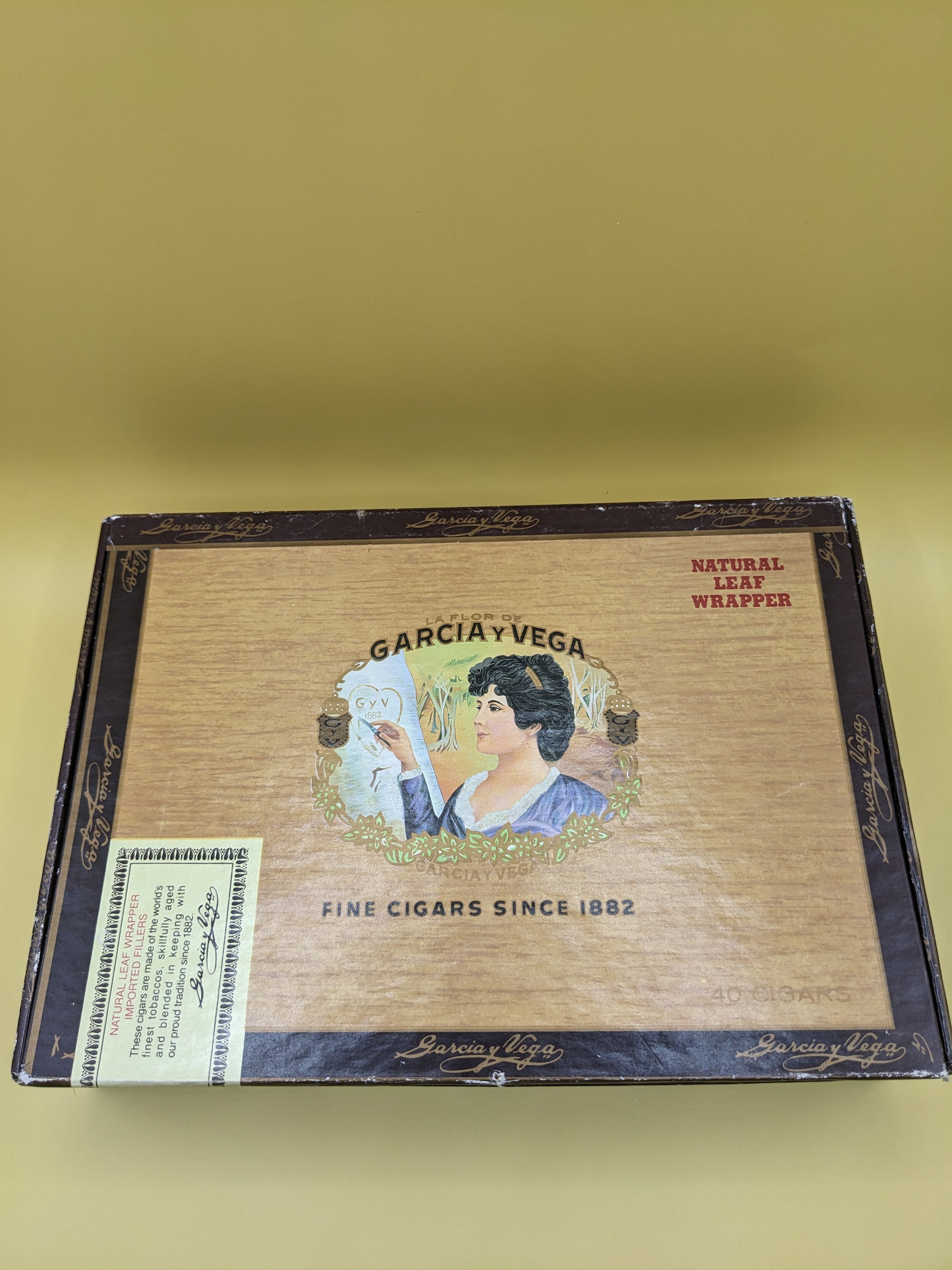 Cigar Box La Flor De Garcia Y Vega. Holds 40 Cigars. Box Only. - Etsy