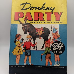 Vintage Donkey Party pin the tail on the donkey kids game