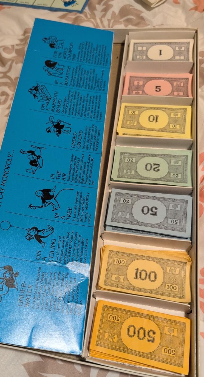 1974年製ヴィンテージモノポリーゲーム：パーカーブラザーズ、鉄製