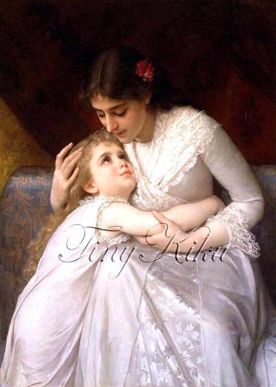 Victorian Loving Mother And Child Antique Emile Munier Etsy