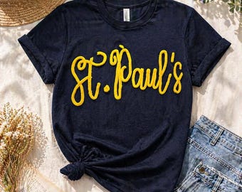 Sudadera personalizada de chenilla bordada, cuello redondo con nombre en letra cursiva, bordado de hilo estilo universitario, regalo de merchandising
