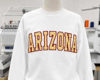 Sudadera personalizada para el día del partido, cuello redondo estilo universitario bordado, aplique de cuadros vichy, regalo ideal para fiestas universitarias, sudadera con capucha, merchandising