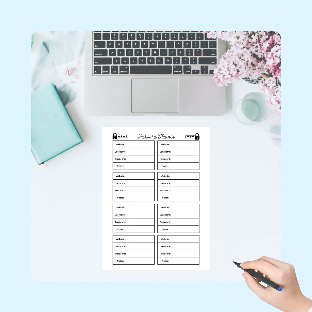 Printable & Editable Password Tracker Template Instant Download Canva ...