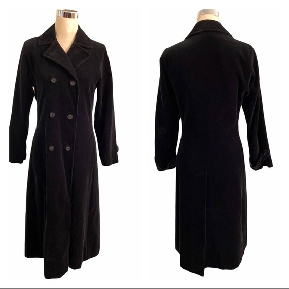 Vintage Black Velvet Trench Coat
