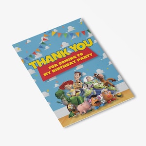 Tarjeta de GRACIAS Fiesta de cumpleaños de Toy Story / DESCARGA DIRECTA INSTANTÁNEA / Imprimir desde casa / Hasta el infinito y más allá / Alcanzar el cielo