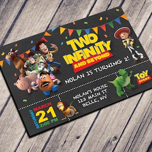 TWO Infinity and Beyond Birthday Invite | Age 2 | Customized Digital Download | PRINT from HOME | Chalkboard | 24 Hour Turnaround!