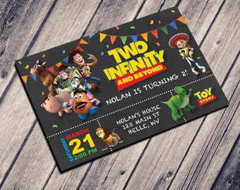 TWO Infinity and Beyond Birthday Invite | Age 2 | Customized Digital Download | PRINT from HOME | Chalkboard | 24 Hour Turnaround!