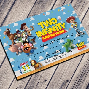 TWO Infinity and Beyond Birthday Invite | Age 2 | Customized Digital Download | PRINT from HOME | Andy&#39;s Room | 24 Hour Turnaround!