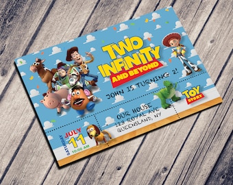 TWO Infinity and Beyond Birthday Invite | Age 2 | Customized Digital Download | PRINT from HOME | Andy&#39;s Room | 24 Hour Turnaround!