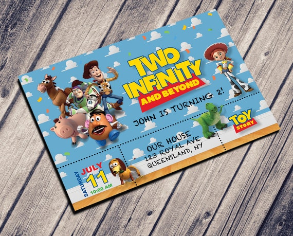 Two Infinity And Beyond Toy Story 2nd Birthday Party Invite Etsy