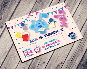 Blue's Clues Birthday Party Invitation: Classic Theme (Digital Download)