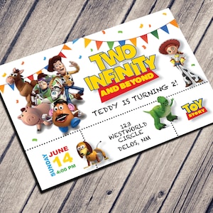 TWO Infinity and Beyond Birthday Invite | Age 2 | Customized Digital Download | PRINT from HOME | White Rainbow | 24 Hour Turnaround!