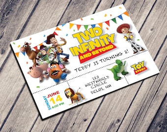 TWO Infinity and Beyond Birthday Invite | Age 2 | Customized Digital Download | PRINT from HOME | White Rainbow | 24 Hour Turnaround!