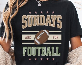 Comfort Colors® Football Shirt, Sundays are for Football T-Shirt, Game Day Shirt, Football Season Tee, Sports Fan Gifts, Football Lover Gift