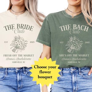 Custom Fresh Off The Market Bachelorette Shirt, She&#39;s Off The Market Tee, Custom Flower Bach Shirt, Custom Farmers Market Bachelorette Shirt